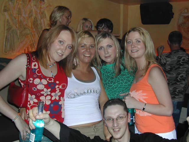Enjoying a night out in Earth/Café Roc in August 2003