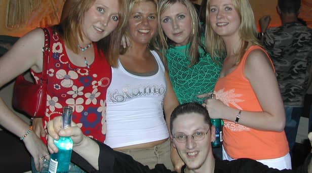 Enjoying a night out in Earth/Café Roc in August 2003