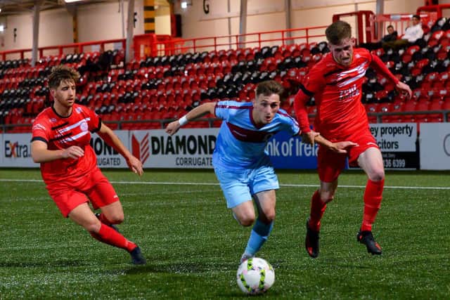 Winger Jamie Dunne missed Institute's loss at Dundela because of suspension. Picture by George Sweeney.