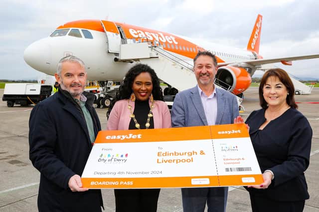 Guests and airport staff pictured at the launch on Monday.