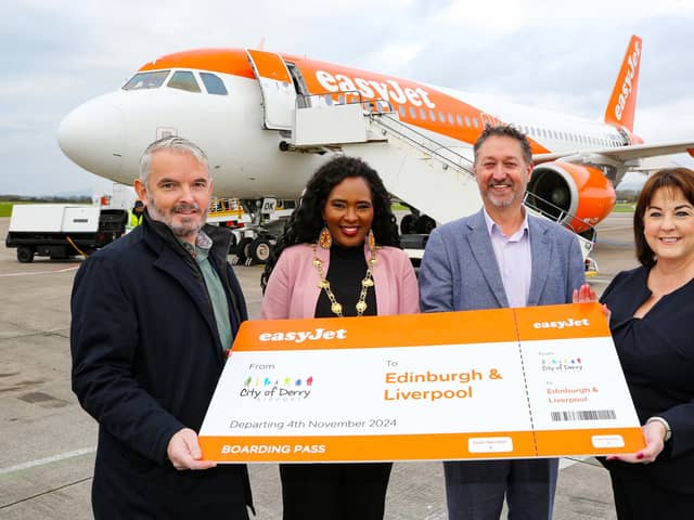 Guests and airport staff pictured at the launch on Monday.