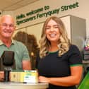Thomas Healy with Specsavers optometrist Cora McAdams