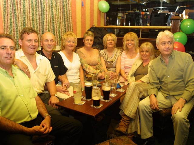 Billy Norton, Mickey O'Connor, Dessie Brown, Claire Brown, Sue Cooper, Deborah McCusker, Geraldine O'Connor, Goretti Martin, and Harry Cooper.
