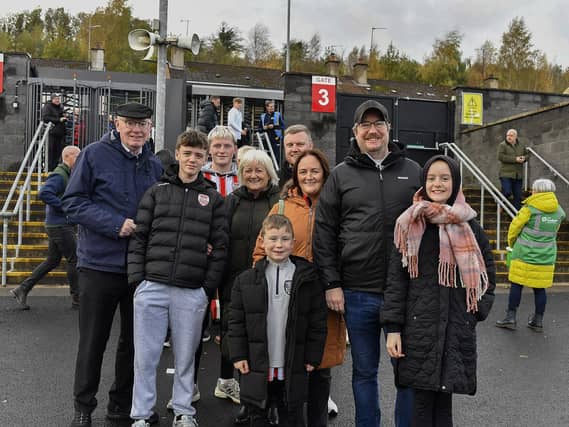 Derry City fans at the Brandywell Stadium for the game against Shamrock Rovers. Photograph: George Sweeney