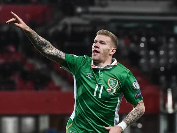 Derry's James McClean is sitting on 98 international caps for the Republic of Ireland.