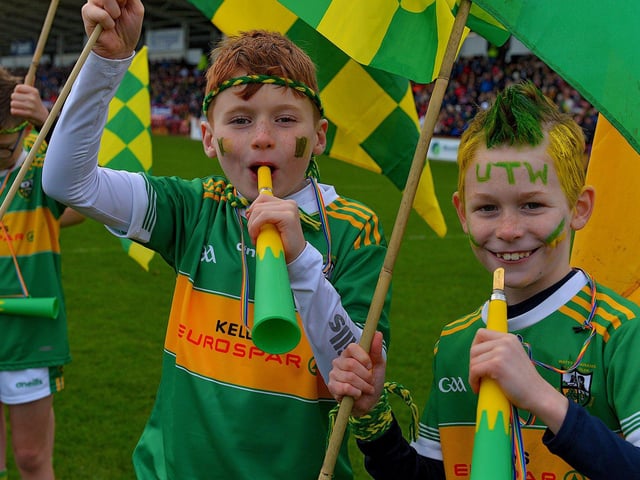 Glen Watty Graham’s fans at the Ulster Senior Club Championship quarter- final in Celtic Park on Sunday afternoon last. Photo: George Sweeney. DER2246GS – 031