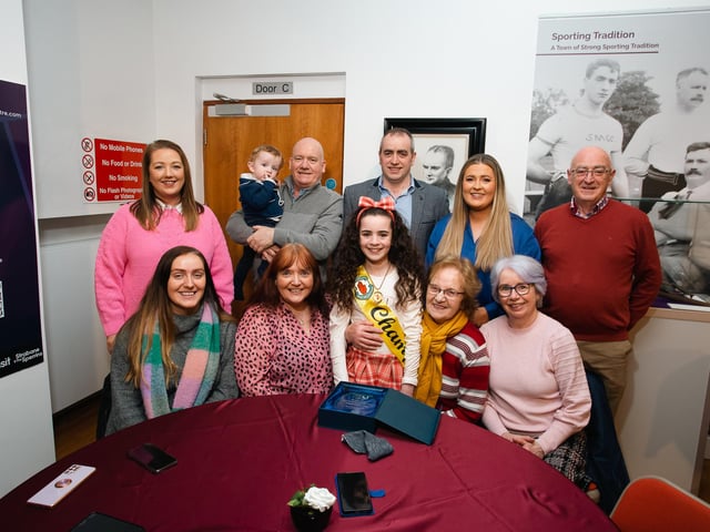 The O'Neill and Ward family celebrating with Tori at her special reception in The Alley Theatre. 