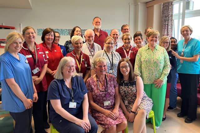Dr. Freda Mooney celebrating her retirement with colleagues at Altnagelvin.