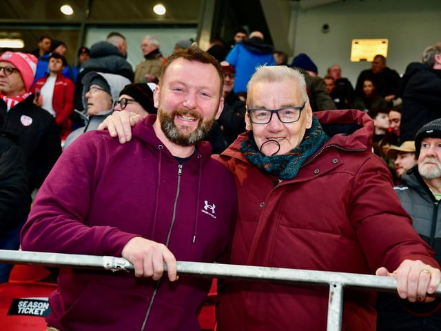 Derry City fans enjoying watching their team return to winning ways from the Mark Farren Stand.