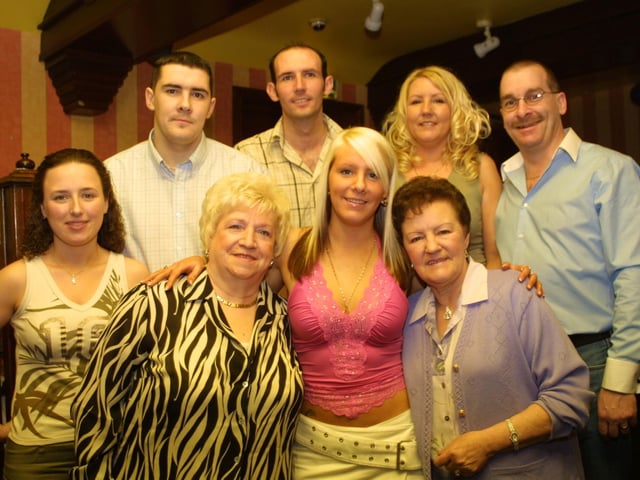 Kathleen Harkin, Amanda Harkin, A7 McGinley, Roisin Clarke, Raymond Harkin, Kevin Harkin, Winnie Harkin and Kevin Harkin (Senior) pictured at Amanda's party.