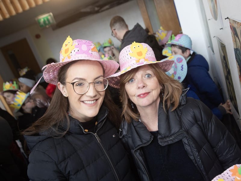 Even the Long Tower PS teachers were getting in on the act on Wednesday as part of the Feile Derry's Easter Bonnet Parade down The Walls. (Photos: Jim McCafferty Photography)
