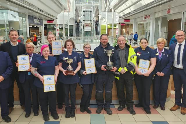 Foyleside Shopping Centre's cleaning team who took home the  'In-House Cleaning Team Trophy' award at the Loo of the Year Awards.