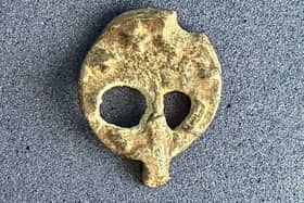 A watch winding key discovered by Brian Cox of Lewes, Delaware, and his son when the were metal detecting on Coin Beach in 2012. Mr. Cox believes the key was from the wreck of the Faithful Steward, which left Derry in 1785.