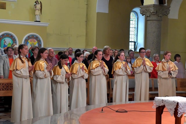 Altar servers at a Mass to celebrate Father Con McLaughlin’s Golden Jubilee at the Church of the Sacred Heart, Carndonagh, on Saturday evening. Photo: George Sweeney. DER2323GS – 161