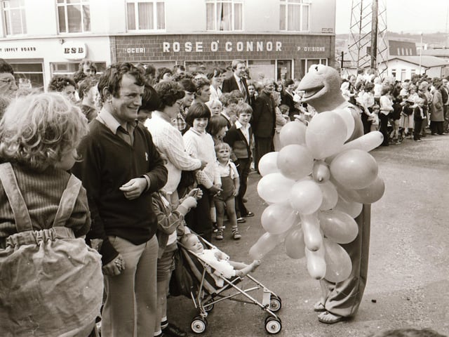 'Kermit the Frog' distributing balloons during the Buncrana Youth Week parade.