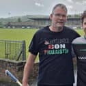 Gearalt with his spotter, Na Magha club mate Bliadhan Glass, at the Derry Poc Fada.