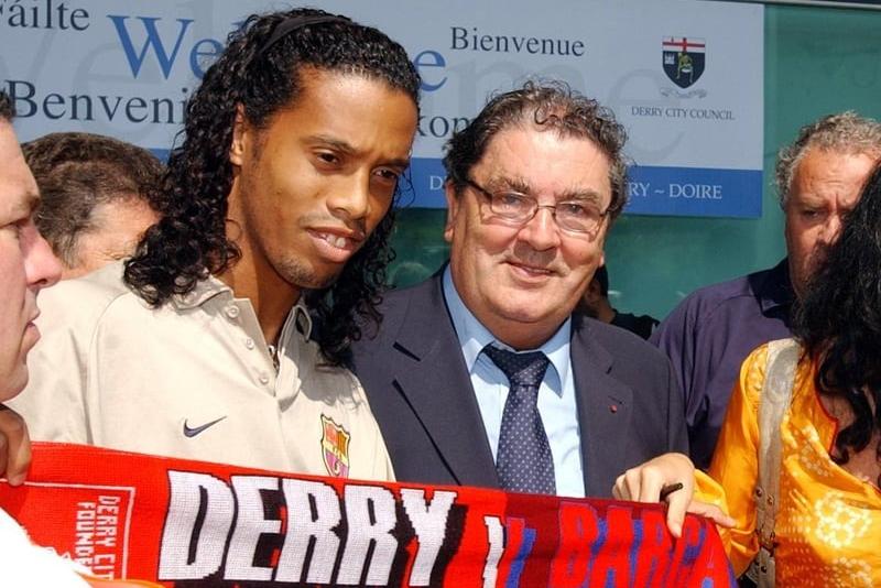Ronaldinho with John Hume