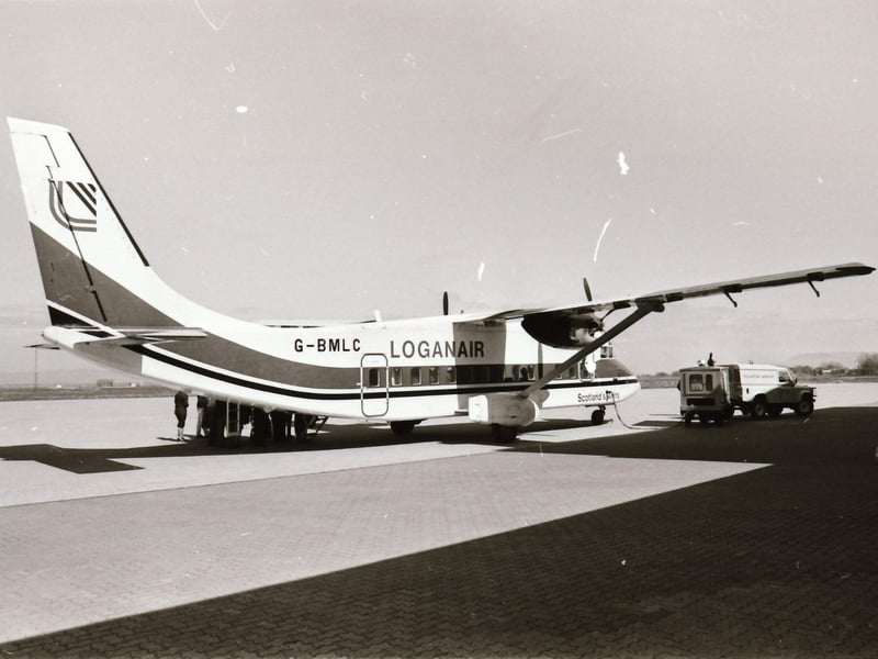 The Loganair plane at City of Derry Airport.