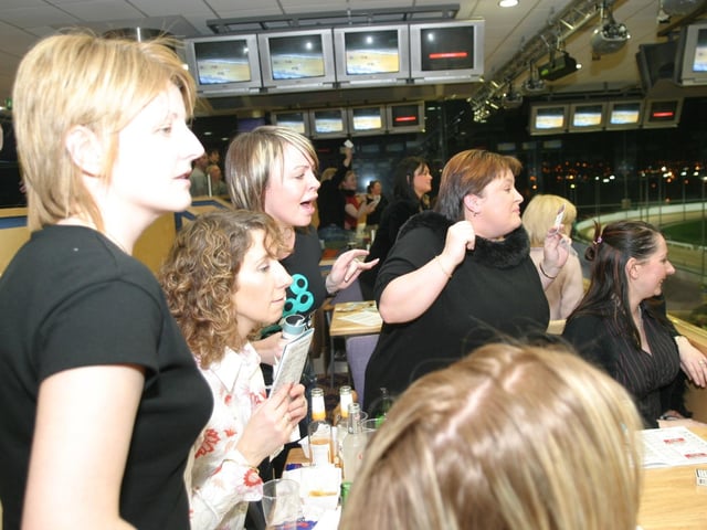 Out and about at the Lifford dog track in early 2004.