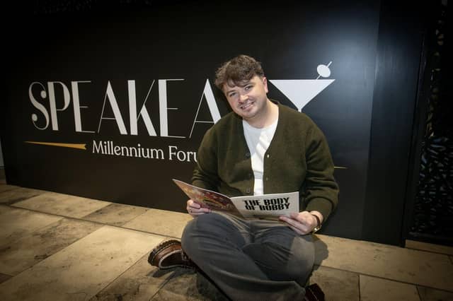 Playwright Gary Breslin taking time out at the Millennium Forum before last week's world premiere of 'The Body of Bobby.' (Photos: Jim McCafferty Photography)