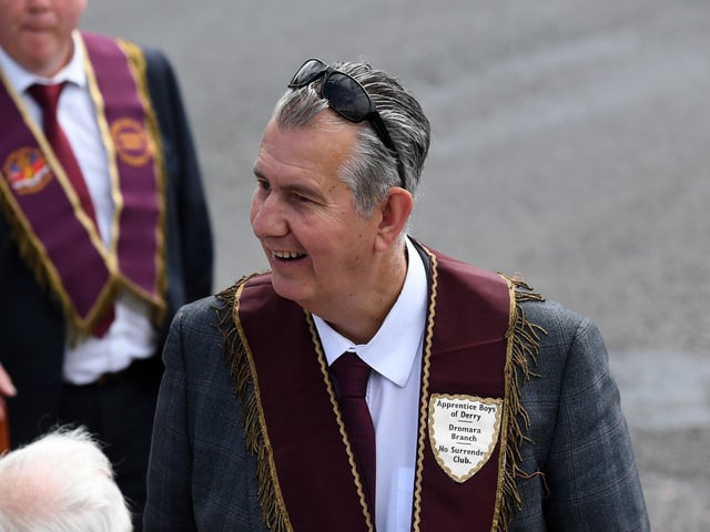 Edwin Poots at the Relief of Derry. Photo: George Sweeney.