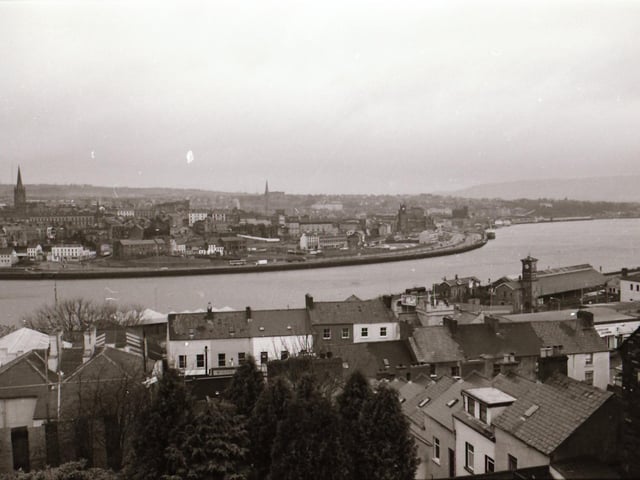Removations at St Columb's Chapel Road and the view from there out over Derry.