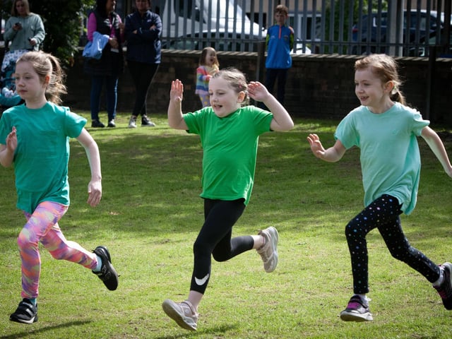 A race for the line at Greenhaw PS Sports Day.