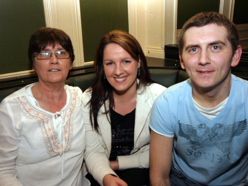 Tommy pictured with his mum Bridie and girlfriend Sharon on the occasion of his 30th birthday 0063/JML : .