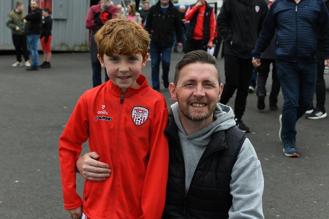 Fans at Derry City’s FAI Cup game against St Patrick’s Athletic in the Brandywell on Sunday evening. Photograph: George Sweeney
