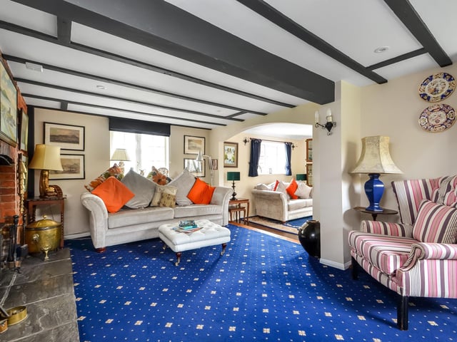 This three bed house in Trampers Lane, Boarhunt, near Fareham, is on the market for £825,000. It is listed by Fine and Country.