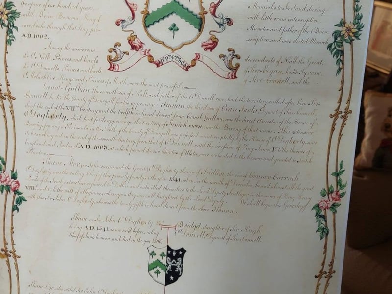 A copy of the Ó Dogherty genealogy.
