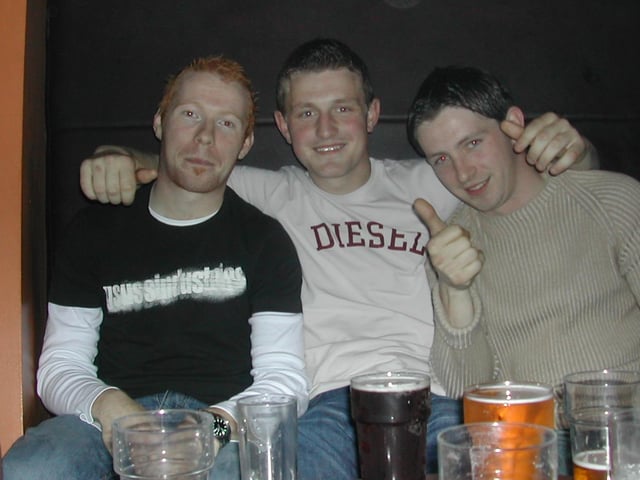 Lads enjoying the craic in the Zone niteclub in Buncrana.
