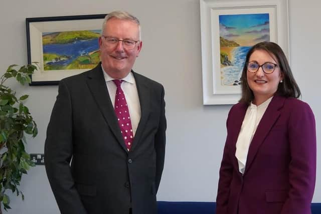 Health Minister Mike Nesbitt pictured with newly appointed Independent Autism Reviewer Ema Cubitt.