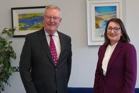 Health Minister Mike Nesbitt pictured with newly appointed Independent Autism Reviewer Ema Cubitt.