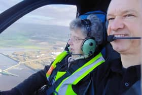 Kathleen and Brian take to the skies over Derry.