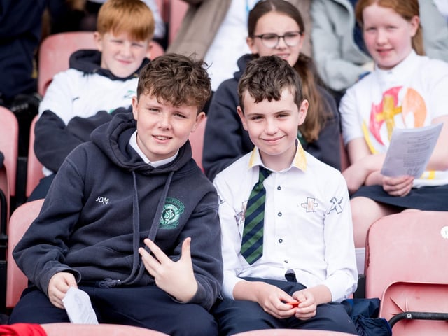 Participants at the Derry Diocese Fan The Flame annual Mass 2025 in Celtic Park.