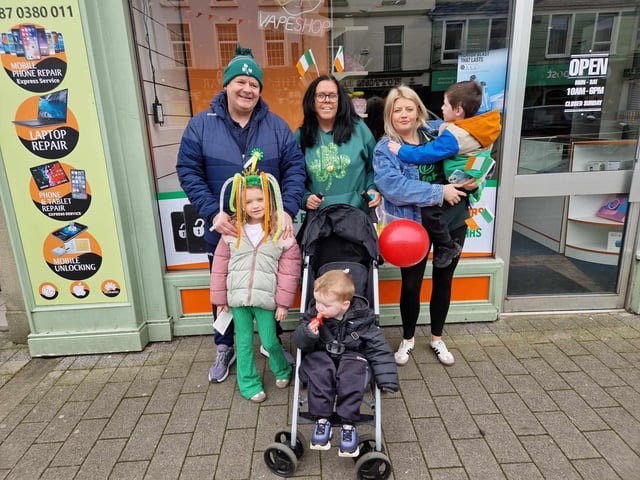 Buncrana St Patrick's Day Parade 2025. The Wray family from Derry.