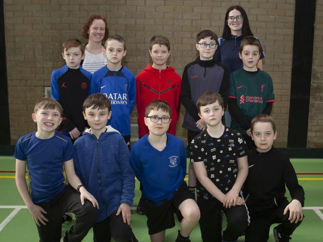 The Nazareth House PS team which took part in the Bogside and Brandywell Health Forum’s Young People’s 5k Dash & Obstacle Challenge around the Urban Village Area on Thursday morning last.