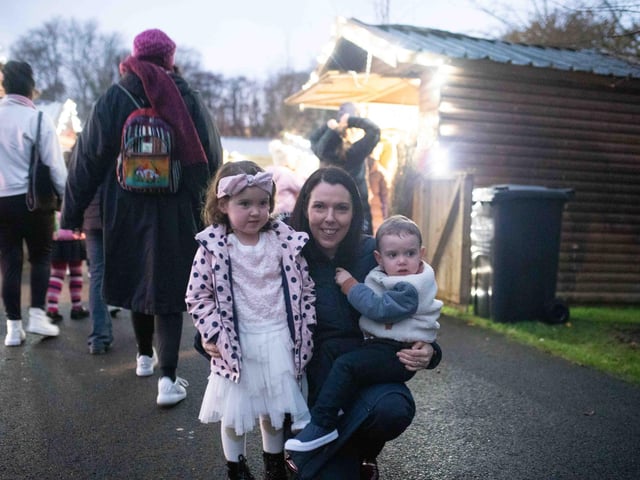 Michelle Baldrick and her children at the market.