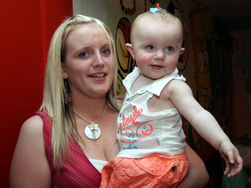 Kasey pictured with her mum Tanya on the occasion of her 1st birthday at Bananas 0537JML : Parties and celebrations June 2006: Casey McCourt.