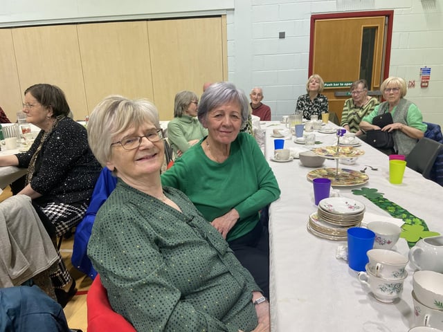 Participants at the cross-community St Patrick's Day evening of song and dance in Eglinton.