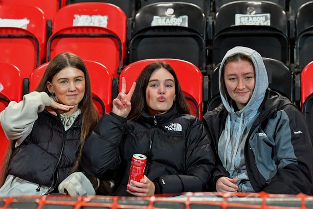 Derry City fans at the game against St Patrick’s Athletic at the Brandywell on Friday evening. Photograph: George Sweeney.