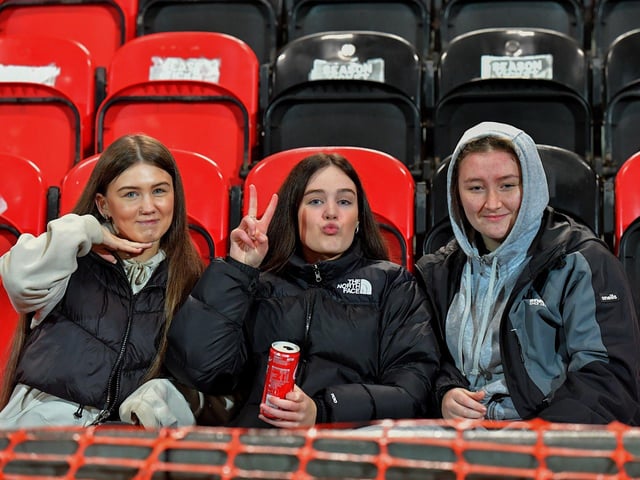 Derry City fans at the game against St Patrick’s Athletic at the Brandywell on Friday evening. Photograph: George Sweeney.