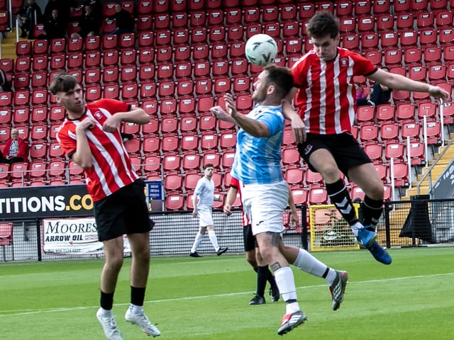 Action from Saturday's SmartPAYni D&D Jimbo Crossan Cup final at Brandywell between Tristar and Phoenix Athletic. (Photos: Jim McCafferty Photography)