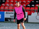 Derry City’ s Michael Duffy training at Brandywell Stadium. Picture: George Sweeney. DER2304GS – 14