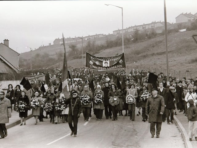 Bloody Sunday commemorative ceremonies and march back in January 1976.