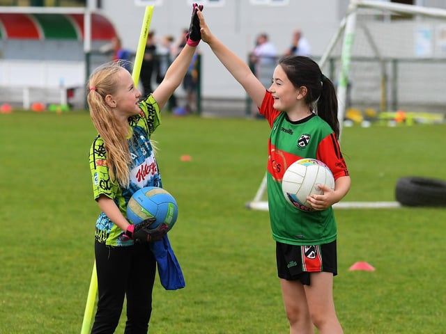 Children enjoy the activities at Doire Trasna Kellogs Cúl Camp. Photo: George Sweeney