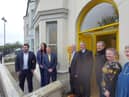 Former Alliance Party leader David Ford with Derry & Strabane Councillors Philip McKinney and Rachael Ferguson and local party members officially opening the party's new office at Dacre Terrace.