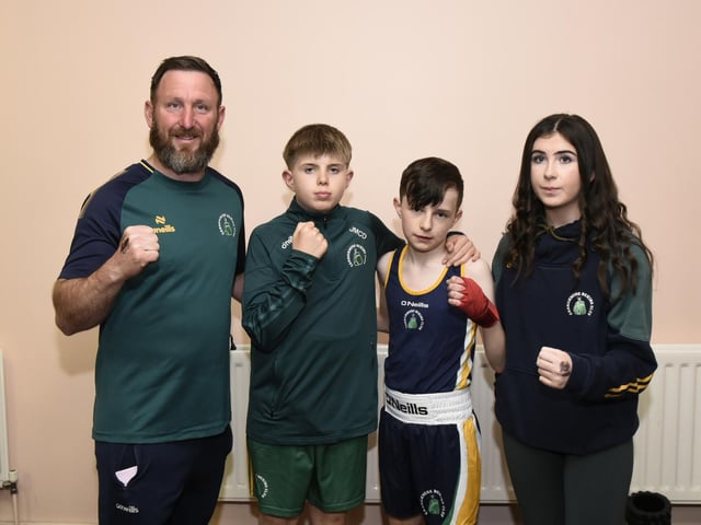 Members of Carrickmore Boxing Club pictured at the St Joseph's BC annual showcase.