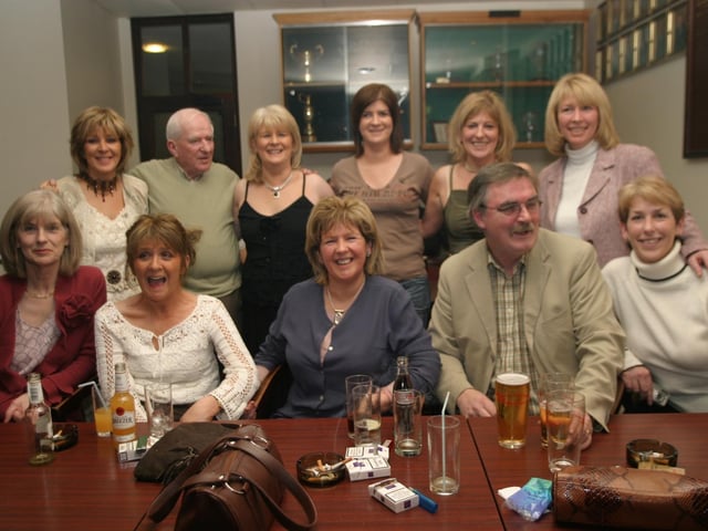 Danny Harkin out for a few pints with friends and family.